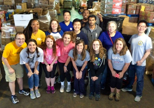 A group of GT student volunteers at a warehouse in Memphis, TN.